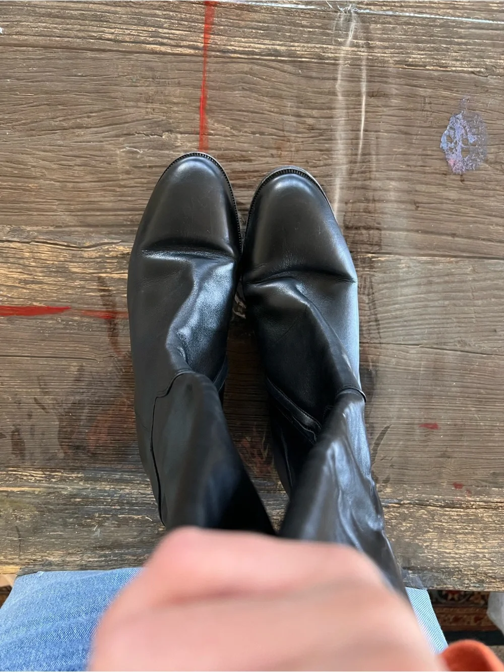 Giorgio Armani Black Leather Boot Sole with Branded Heel